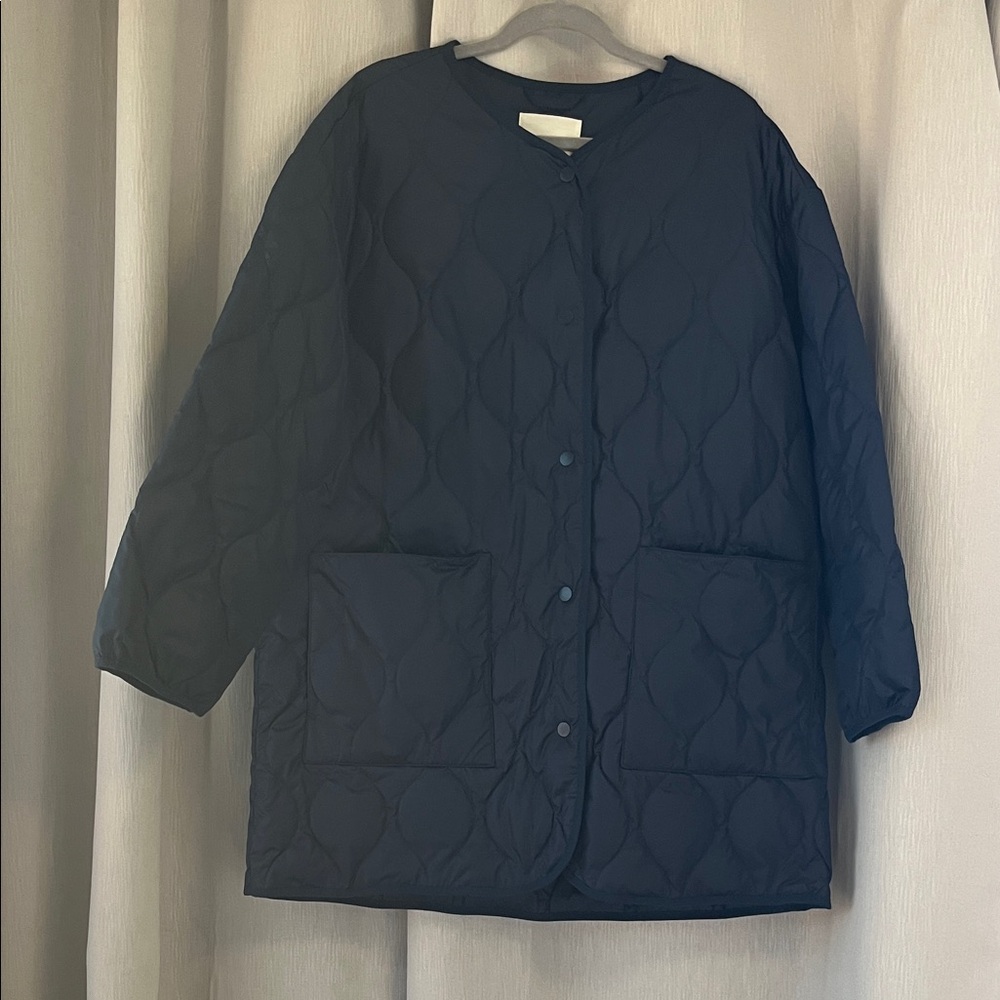 Everlane Navy Quilted Jacket size XL